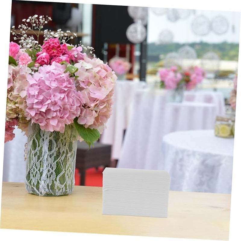 100 قطعة من المناشف الناعمة البيضاء للاستخدام لمرة واحدة للمطبخ والحمام وحفلات الزفاف والحفلات - Image 5